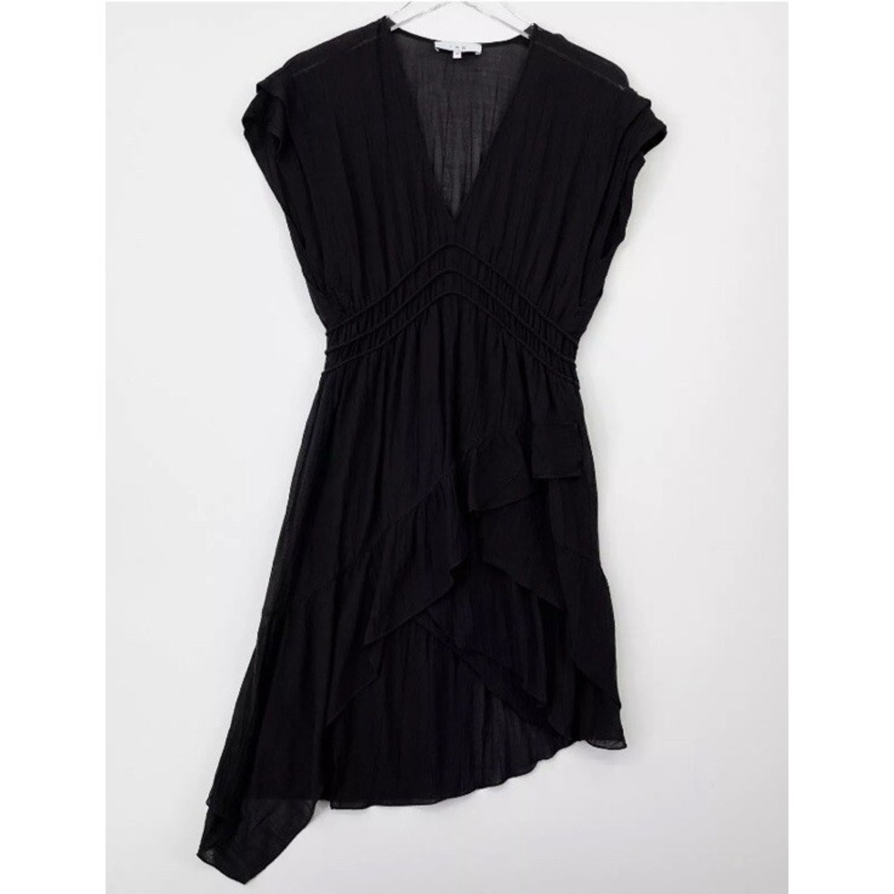 IRO Dress Womens Size 36 Black Blouson‎ Mini Layered Sleeveless V-neck